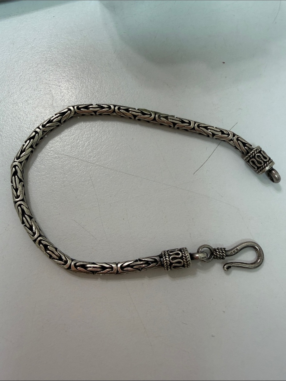 Sterling Silver Men's or Women’s Chain Bracelet - Antique Finish